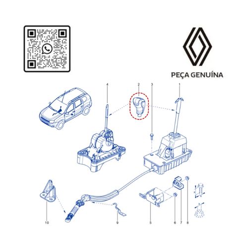 RN 09607R 349209607R MANOPLA CAMBIO DUSTER CVT - 4